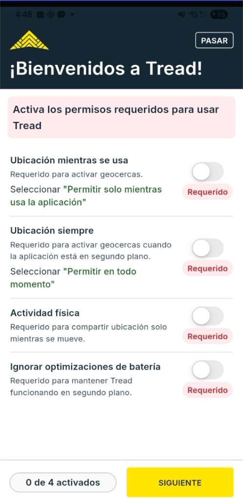 Android: activar permisos