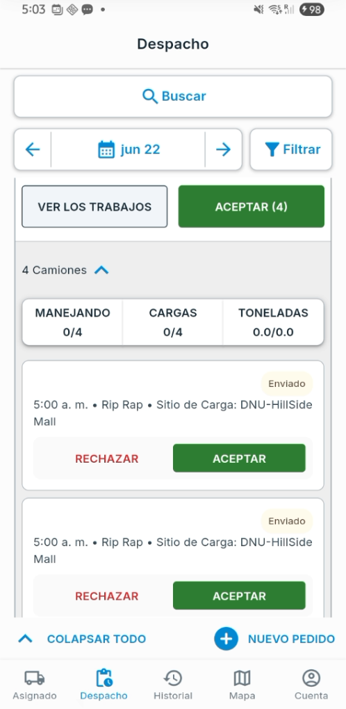 Aceptar individualmente