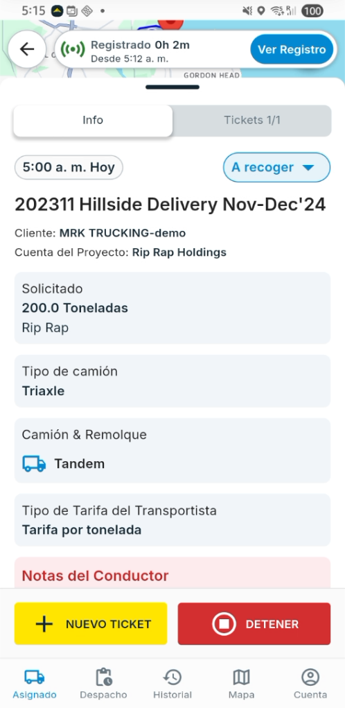 Botón DETENER